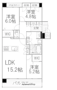 グランドメゾン鷺沼ザ・ヴィラ【204号室】の間取り