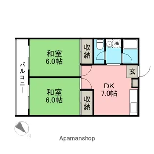 第一ハイツ栄里【202号室】の間取り
