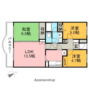 神奈川県川崎市宮前区小台1丁目【マンション】の間取り