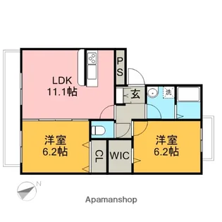 グランデュールもえぎ野【3階】の間取り