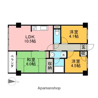 第2セジュール市ヶ尾【1階】の間取り