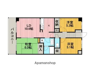 プライムコート【3階】の間取り