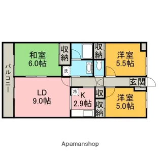 グレンツェント・ハイム相模大野【3階】の間取り