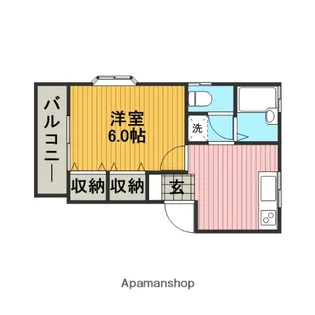 メゾンドール若松Ⅱ【102号室】の間取り
