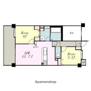 ローヤルシティ相模大野【4階】の間取り