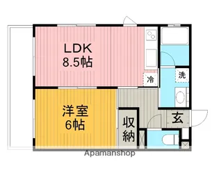 エルラード北里Ⅱ【1階】の間取り