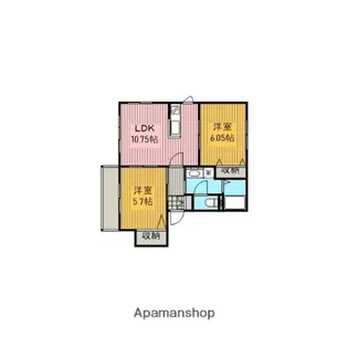 ドミールB【2階】の間取り