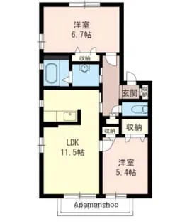 グリーンミヤ【102号室】の間取り