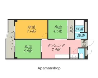 アパートメント松ヶ枝Ⅱ(分譲)【505号室】の間取り