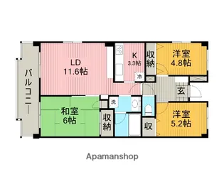 サザントゥリー東林間【4階】の間取り