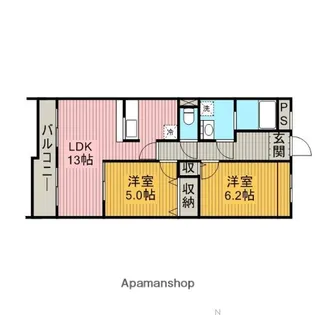 ホワイトヘイヴン【2階】の間取り