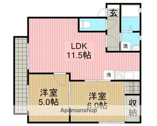 レジデンス大野【202号室】の間取り
