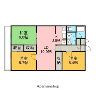 メゾンドK中央林間【1階】の間取り