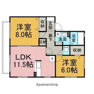 神奈川県大和市大和南2丁目【アパート】の間取り