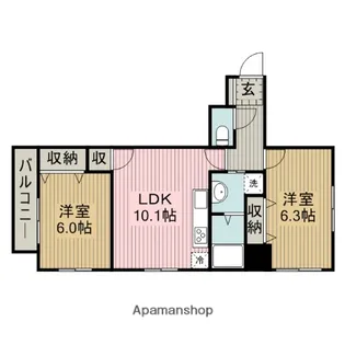 ヴィクトワール・フルーヴⅥ【4階】の間取り