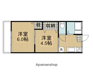 直美荘【203号室】の間取り