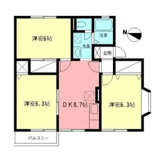 ルミエールKⅡ【201号室】の間取り