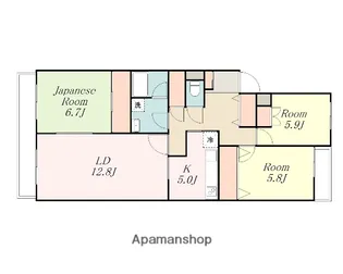 L−COMMUPLUS相模大野【1階】の間取り