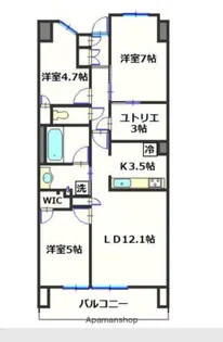 リビオタワー小田急相模原レジデンス【15階】の間取り