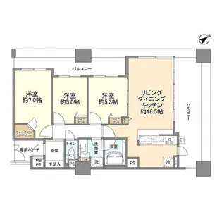 ライオンズ相模大野ステーションエアリスタ【9階】の間取り