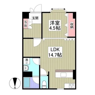 サンライズ大和Pー1【1階】の間取り