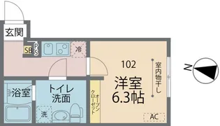 カインドネス海老名【102号室号室】の間取り