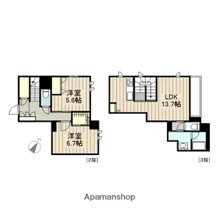 モンコンフォート【201号室】の間取り