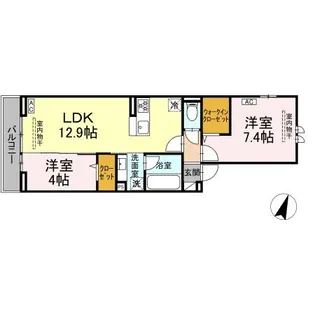 ラピスラズリ東林間【2階】の間取り