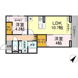 コルトレイク【3階】の間取り