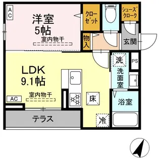 フラクタス相南1丁目【1階】の間取り