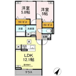 DーROOM N【1階】の間取り