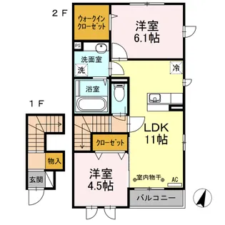 ボンジュール相模大野A【2階】の間取り