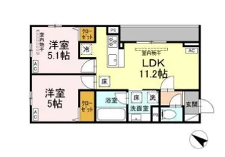 ドムスクレスト中町【2階】の間取り