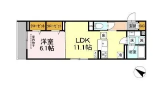 ドムスクレスト中町【1階】の間取り