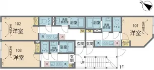 カインドネス小田急相模原Ⅳ【101号室号室】の間取り