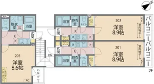 カインドネス町田Ⅲ【202号室号室】の間取り