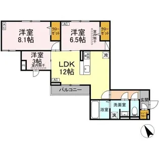 ドムスクレスト森野【2階】の間取り
