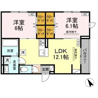 ドムスクレスト森野【2階】の間取り