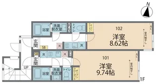 カインドネス相模大野【101号室号室】の間取り