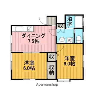ルーミーつきみ野【1階】の間取り