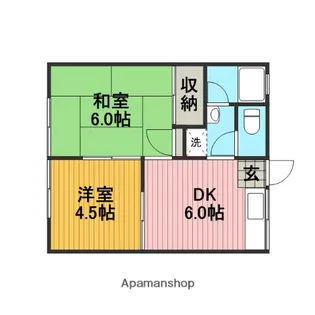 サンハイツ若松【2階】の間取り