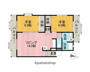サニーハイツひらかた【1階】の間取り