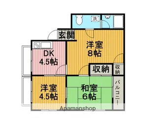 ラセーヌ東林間【3階】の間取り