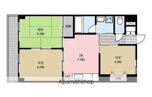 グランメールオクウラ【1005号室】の間取り