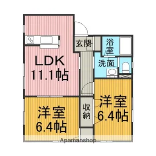 神奈川県相模原市緑区二本松4丁目【アパート】の間取り