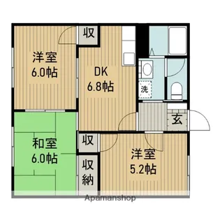 神奈川県相模原市中央区東淵野辺2丁目【アパート】の間取り
