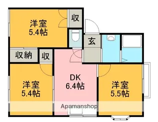 ルノアール横山【101号室】の間取り