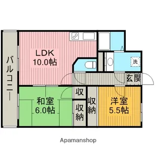 神奈川県相模原市南区東林間4丁目【マンション】の間取り