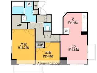 2LDKの間取り画像