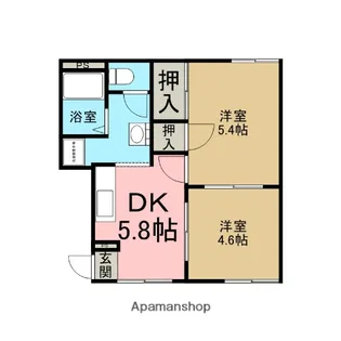 神奈川県相模原市緑区東橋本2丁目【アパート】の間取り
